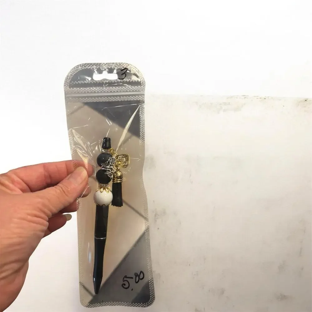 Black/White/Gold Beaded Pen